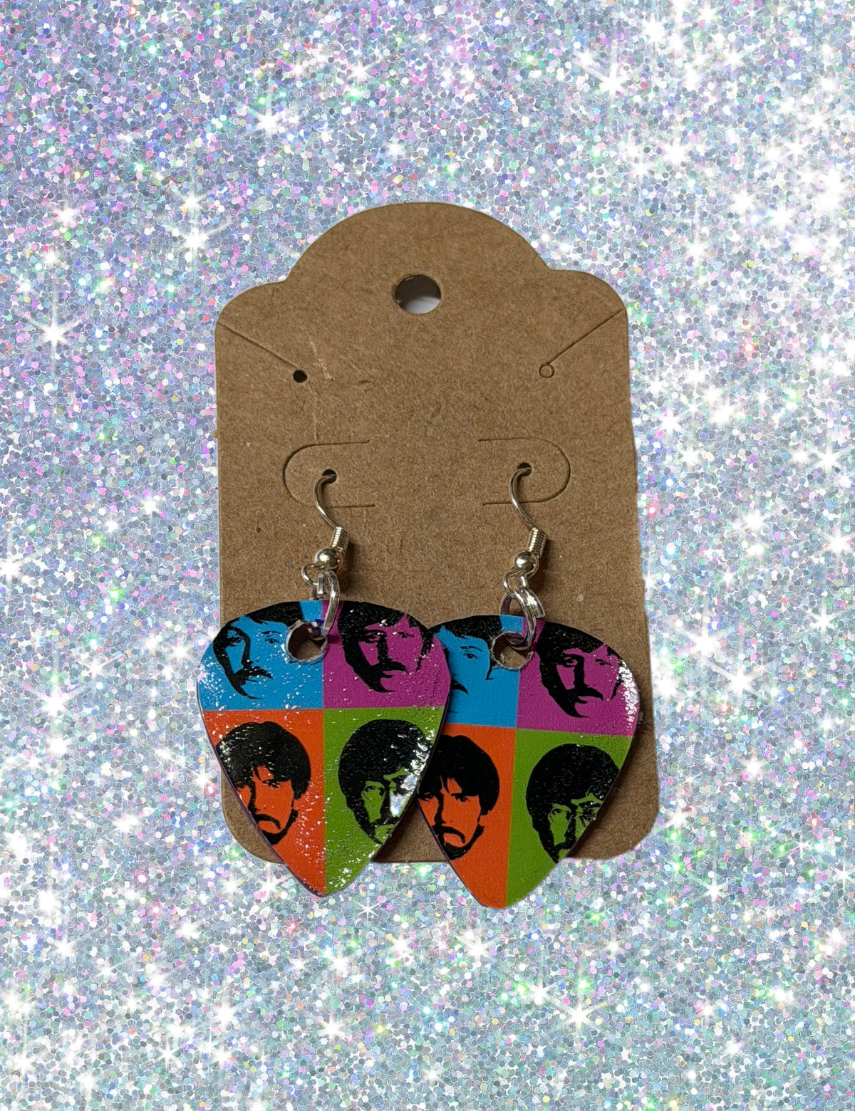 The Beatles Guitar Pick Earrings