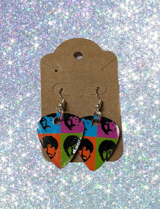 The Beatles Guitar Pick Earrings