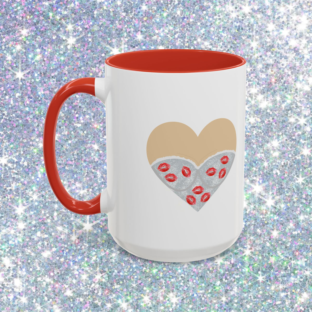 Short n Sweet Bodysuit Heart Mug (silver kisses)