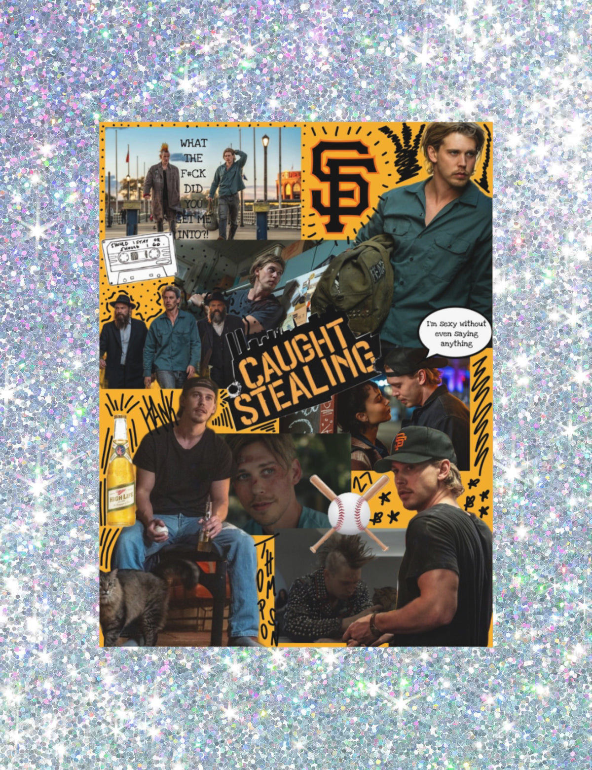 Caught Stealing Collage Poster
