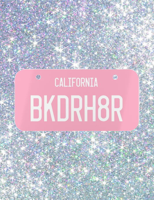 BKDRH8R Mini License Plate (Pink)