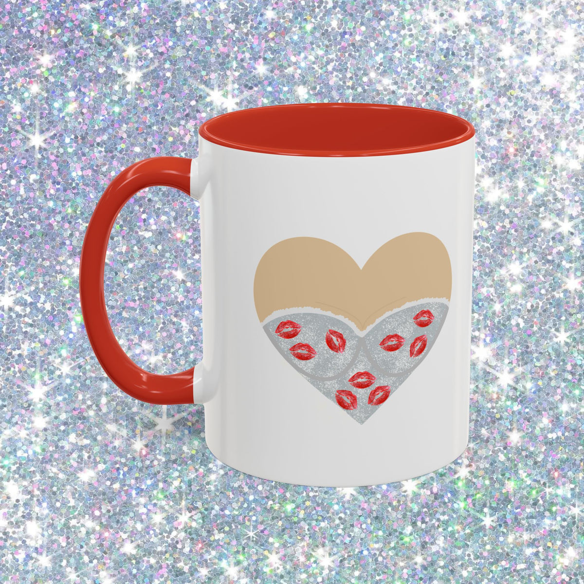 Short n Sweet Bodysuit Heart Mug (silver kisses)