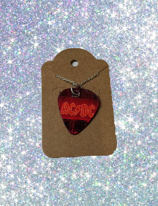 ACDC Guitar Pick Necklace